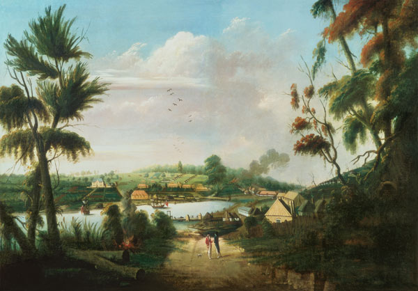 A direct north general view of Sydney Cove from Thomas Watling