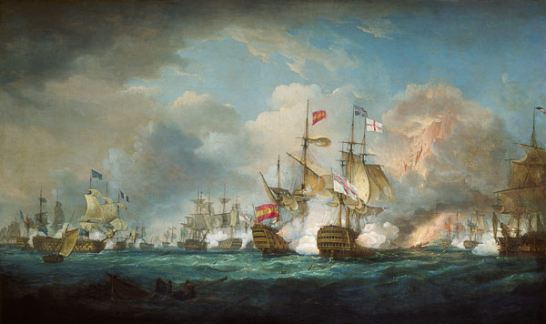 Die Seeschlacht von Trafalgar am 21. Oktober 1805. from Thomas Whitcombe