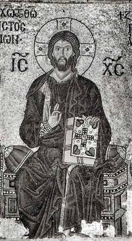 Detail of Christ in Majesty from the Zoe Panel, from 'The Mosaics of Hagia Sophia at Istambul' from Thomas Whittemore