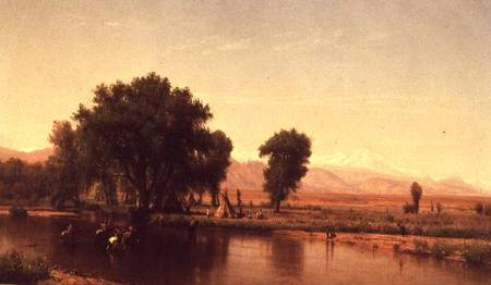 Crossing the Ford, Platte River, Colorado from Thomas Worthington Whittredge