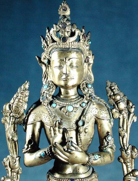 Buddha of the Future or Bodhisattva Maitreya, from Tibet, 15th-19th century (gold, bronze, amethyst from Tibetan Art