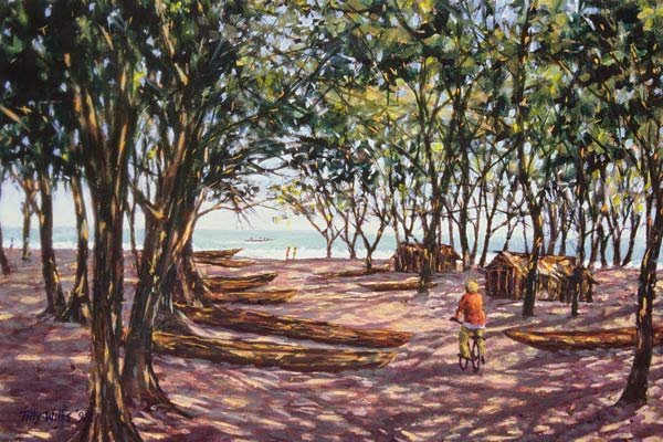 Boat Yard, Kafountine, 1998 (oil on canvas)  from Tilly  Willis