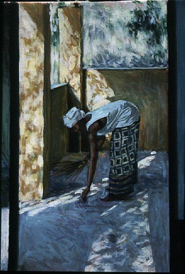 Girl Sweeping II, 2002 (oil canvas) (see also 188679, 188681)  from Tilly  Willis