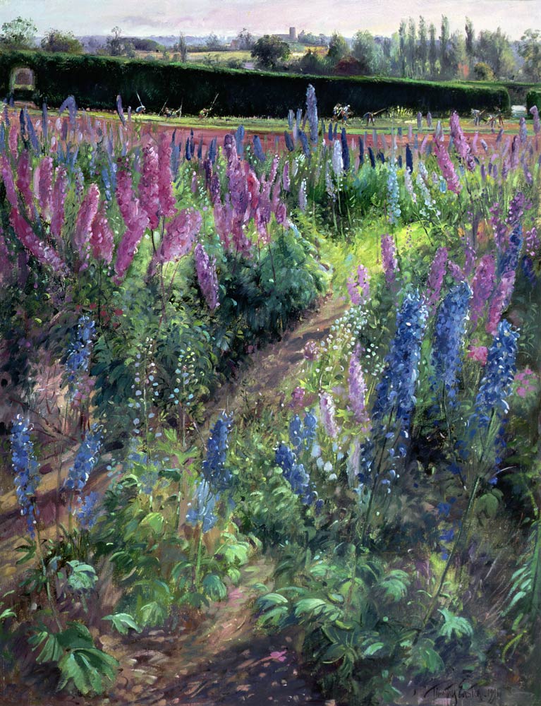 Delphinium Field and Hoers, 1991 from Timothy  Easton