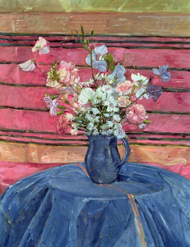 Sweet Peas and Pinks (oil on canvas)  from Timothy  Easton