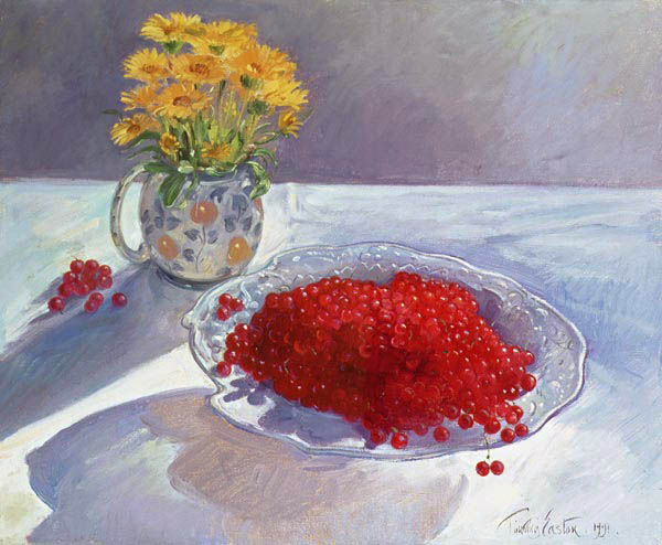 Still Life with Redcurrants and Marigolds, 1991  from Timothy  Easton