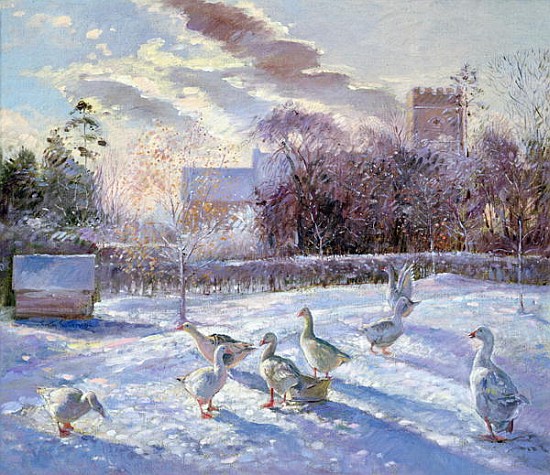 Winter Geese in Church Meadow (oil on canvas)  from Timothy  Easton