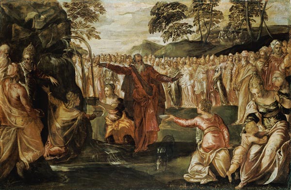 Moses schlägt Wasser aus dem Felsen from Tintoretto (eigentl. Jacopo Robusti)
