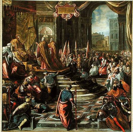 The Envoy of Pope Alexander III and Doge Sebastiano Ziani attempt to make peace with Emperor Frederi from Tintoretto (eigentl. Jacopo Robusti)