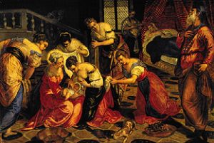 Die Geburt Johannes des Täufers. from Tintoretto (eigentl. Jacopo Robusti)