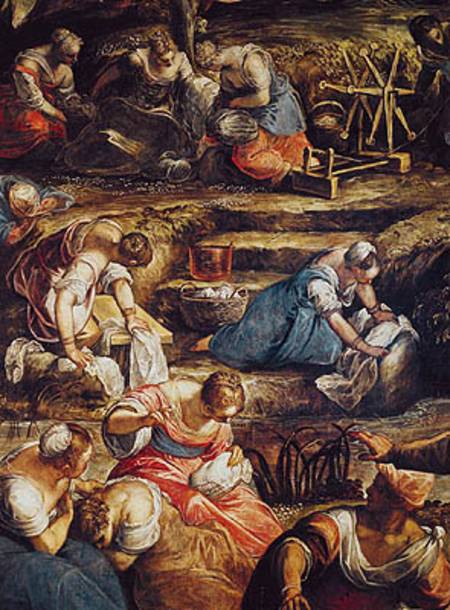 The Miraculous Fall of Manna, detail of women working from Tintoretto (eigentl. Jacopo Robusti)