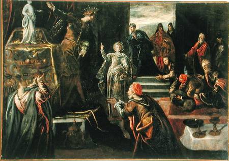 Saint Catherine of Alexandria refusing to worship the Idols from Tintoretto (eigentl. Jacopo Robusti)