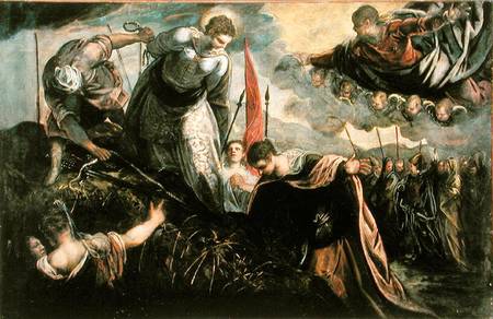 Saint Catherine prepares for her exexcution from Tintoretto (eigentl. Jacopo Robusti)