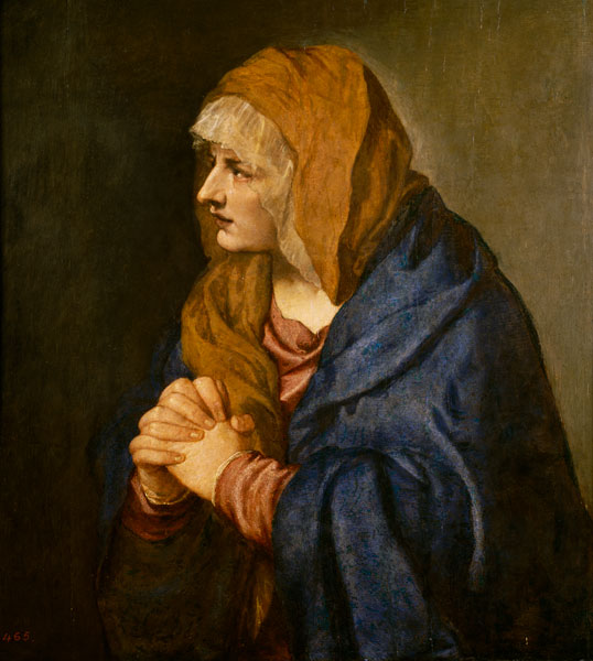 Mater Dolorosa mit gefalteten Händen from Tizian (eigentl. Tiziano Vercellio)