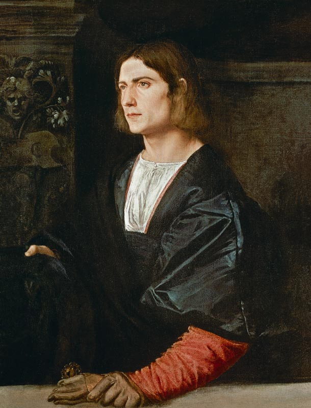 Young Man with Cap and Gloves from Tizian (eigentl. Tiziano Vercellio)