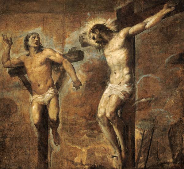 Christ on the Cross and the Good Thief from Tizian (eigentl. Tiziano Vercellio)