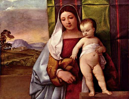 Maria mit Kind (sogen. Zigeuner-Madonna) from Tizian (eigentl. Tiziano Vercellio)