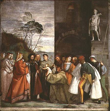 The Miracle of the Speech of the Newborn Child from Tizian (eigentl. Tiziano Vercellio)