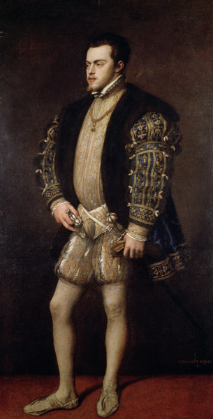 Portrait of Philip II (1527-98) of Spain from Tizian (eigentl. Tiziano Vercellio)