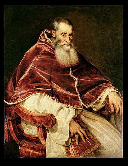 Portrait of Alessandro Farnese (1468-1549) Pope Paul III from Tizian (eigentl. Tiziano Vercellio)