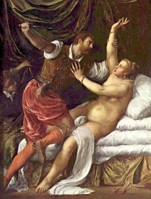Tarquinius und Lucretia from Tizian (eigentl. Tiziano Vercellio)
