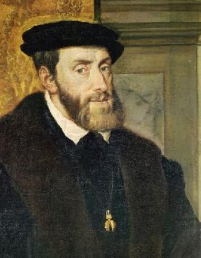 Detail of Seated Portrait of Emperor Charles V (1488-1576) 1548 (see 158620)