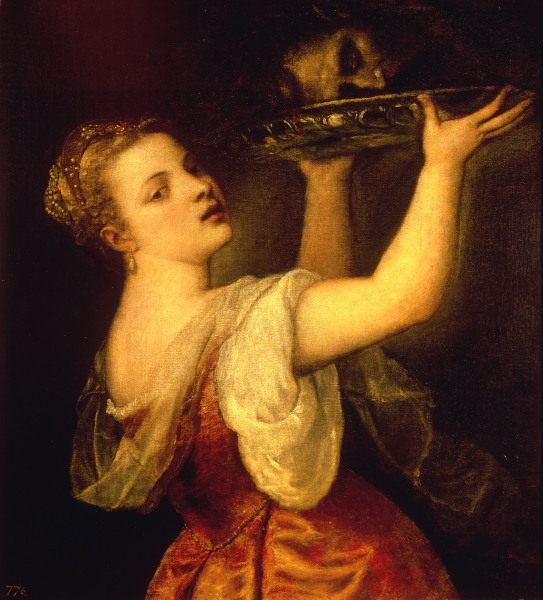 Titian / Salome with raised Platter from Tizian (eigentl. Tiziano Vercellio)