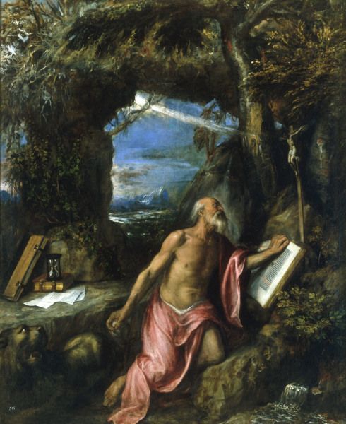 Tizian / St. Jerome (Escorial) from Tizian (eigentl. Tiziano Vercellio)
