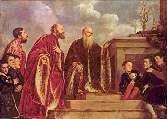 Votivbild der Familie Vendramin from Tizian (eigentl. Tiziano Vercellio)