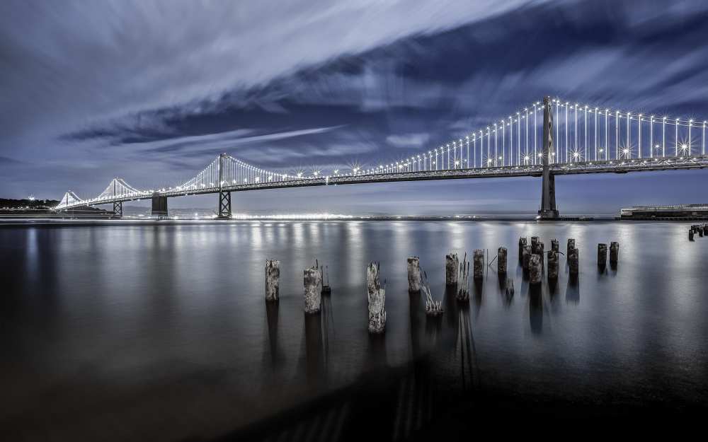 The Bay Bridge Lights San Francisco from Toby Harriman