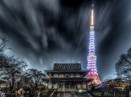 Zojoji,gefolgt vom Tokyo Tower