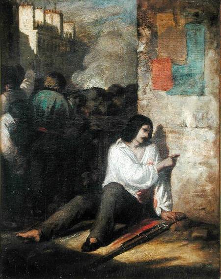 The Barricade in 1848 or, The Injured Insurgent from Tony Johannot