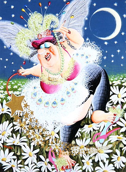 Beryl the Fairy weaves her magic spell as she dances through fields of daisies, 2007 (acrylic on pan from Tony  Todd