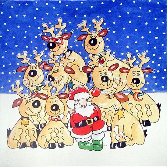 Santa and the Team, 2005 (w/c on paper)  from Tony  Todd