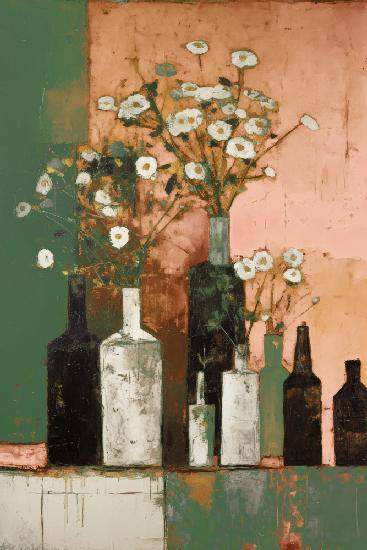 Flaschen und Blumen