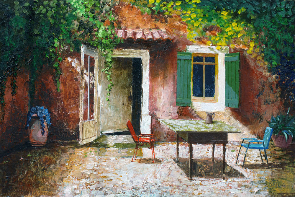 French Patio, 2006 (oil on board)  from Trevor  Neal