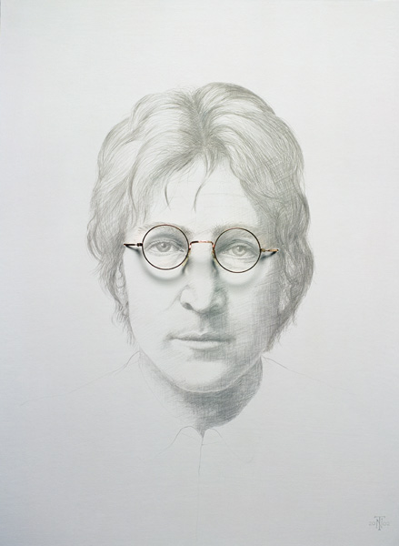 Lennon (1940-80) (silverpoint and spectacles on chinese white on hot pressed paper laid on board)  from Trevor  Neal