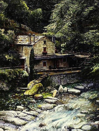 Watermill, Poretta, Tuscany, 1998 (oil on canvas)  from Trevor  Neal
