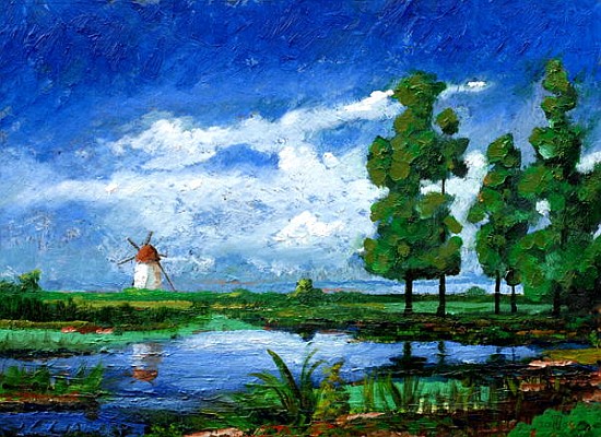 Windmill, Holland, 2006 (oil on board)  from Trevor  Neal