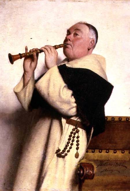 Monk Playing a Clarinet from Ture Nikolaus Cederstrom