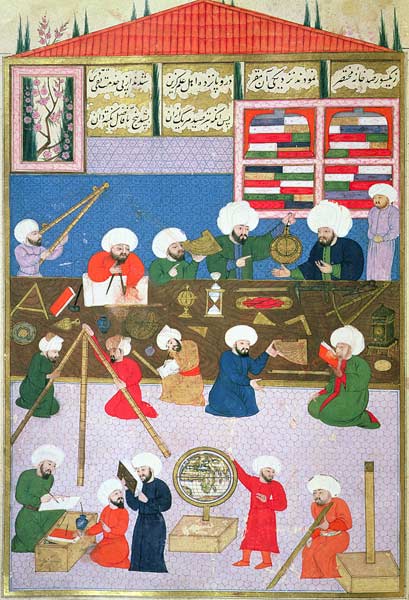 FY 1404 Takyuddin and other astronomers at the Galata observatory founded in 1557 by Sultan Suleyman from Turkish School