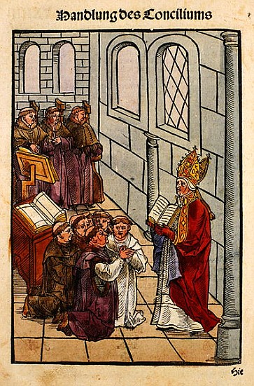 A scene from the Council of Constance, from ''Chronik des Konzils von Konstanz'' from Ulrich von Richental