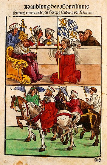 The Duke of Bayern receives his Feudal rights from the Emperor at the Council of Constance, from ''C from Ulrich von Richental