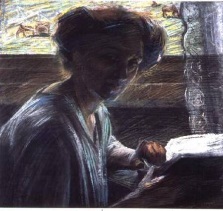 Woman Reading from Umberto Boccioni