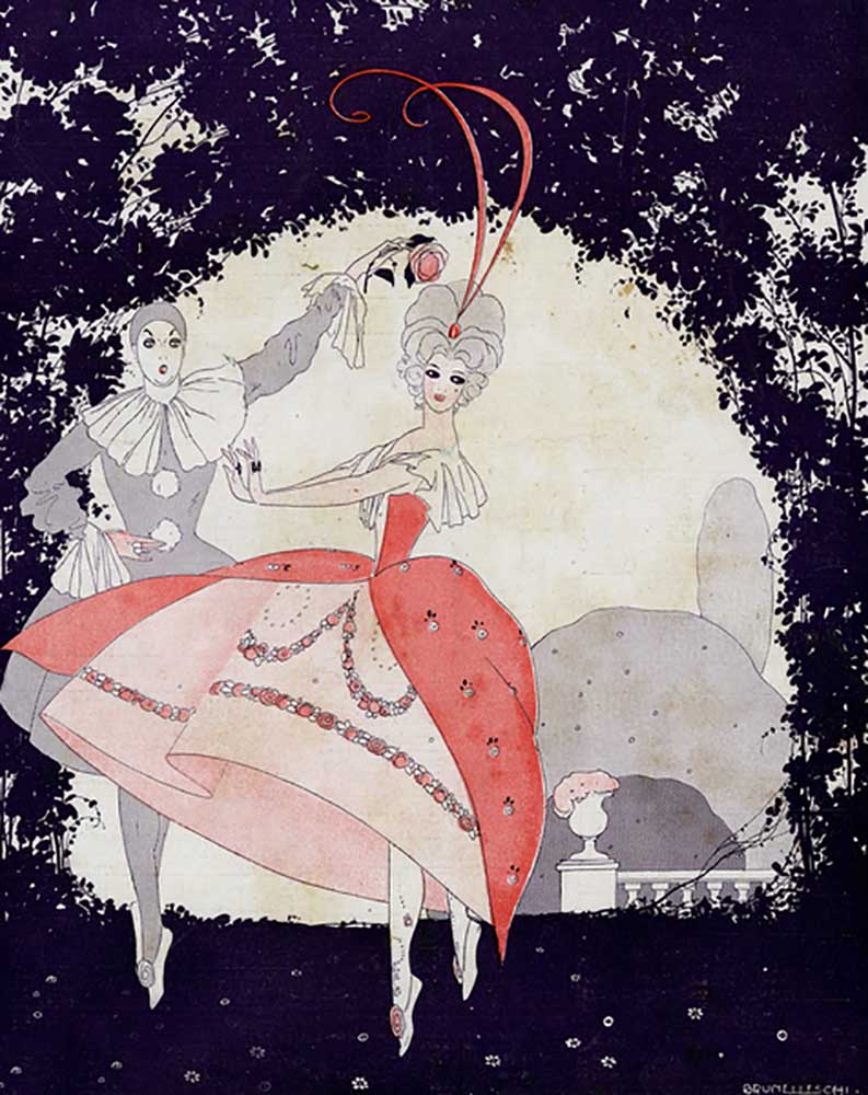 In Armides Gardens, Das Ballett der Rosenkönigin - Illustration aus la Vie Parisienne, 1913 from Umberto Brunelleschi