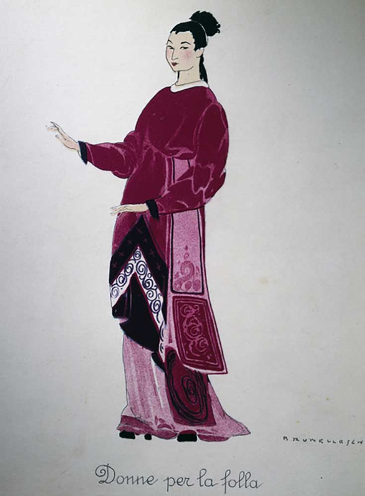 Kostüm einer Dame aus Turandot von Giacomo Puccini, Entwurf von Umberto Brunelleschi (1879-1949) für from Umberto Brunelleschi
