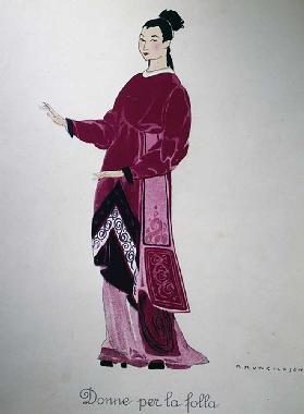 Kostüm einer Dame aus Turandot von Giacomo Puccini, Entwurf von Umberto Brunelleschi (1879-1949) für