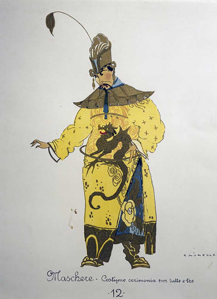 Kostüm für eine Maschere aus Turandot von Giacomo Puccini, Entwurf von Umberto Brunelleschi (1879-19 from Umberto Brunelleschi
