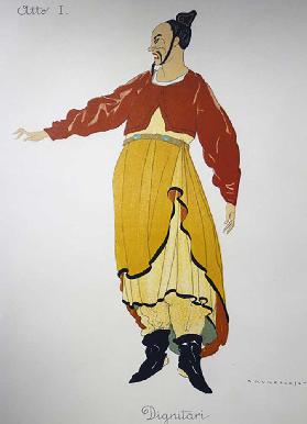 Kostüm für einen Würdenträger aus Turandot von Giacomo Puccini, Entwurf von Umberto Brunelleschi (18