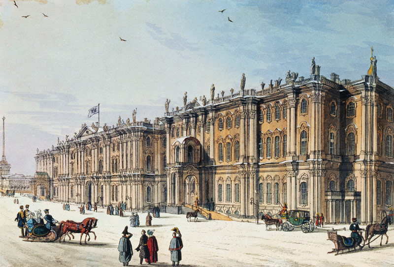 View of the Winter Palace in Saint Petersburg (Album of Marie Taglioni) from Unbekannter Künstler